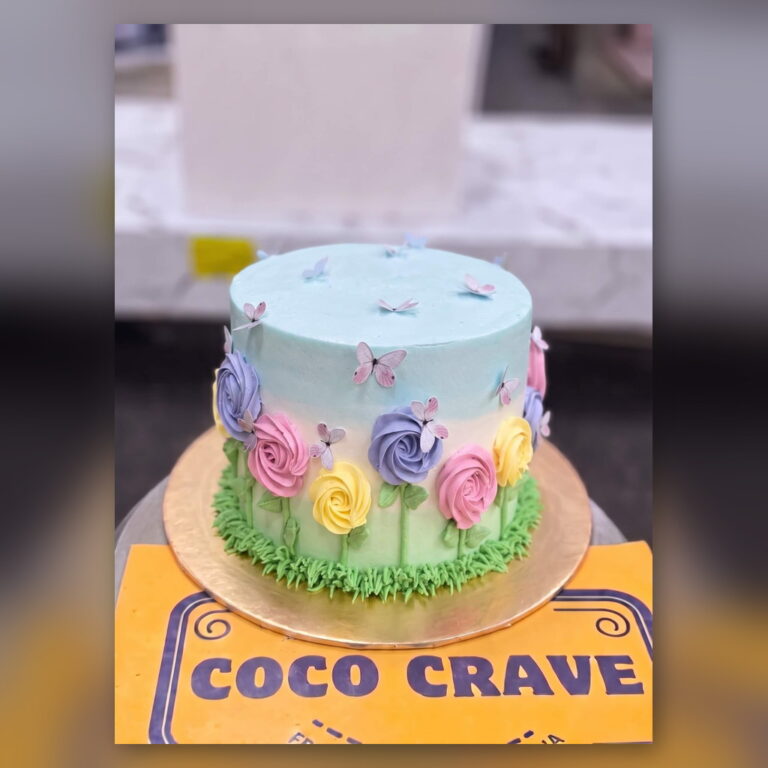 Pastel Butterfly Garden Cake in Lahore