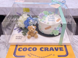 Pastel Get Well Soon Cake and Flower Gift Box in Lahore