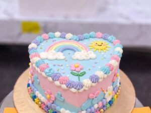 Pastel Heart Birthday Cake in Lahore