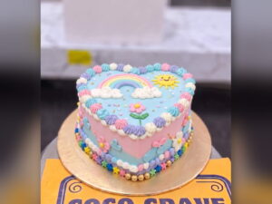 Pastel Heart Birthday Cake in Lahore