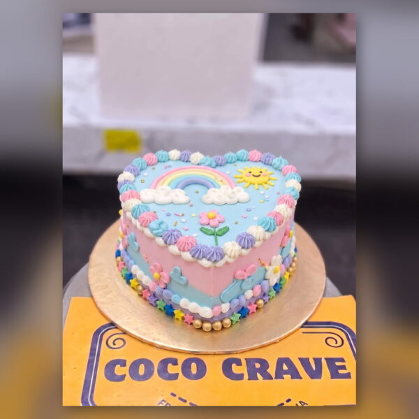 Pastel Heart Birthday Cake in Lahore — delivered in Eme Society, Lahore