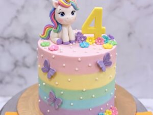 Pastel Unicorn 4th Birthday Cake in Lahore