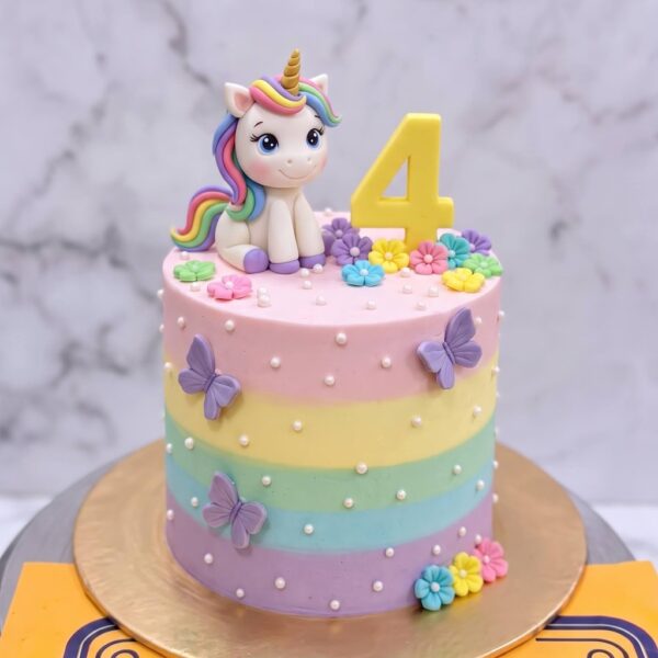 Pastel Unicorn 4th Birthday Cake in Lahore — delivered in Sabzazar, Lahore