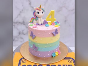 Pastel Unicorn 4th Birthday Cake in Lahore
