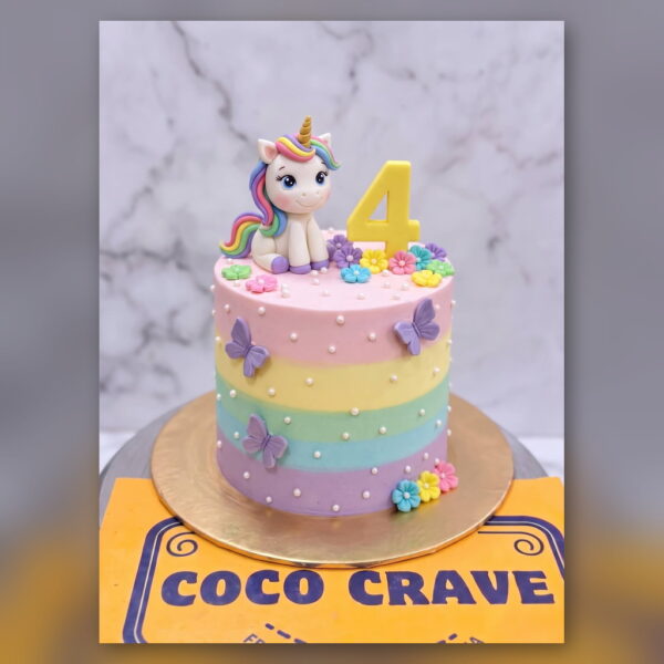 Pastel Unicorn 4th Birthday Cake in Lahore — delivered in Sabzazar, Lahore