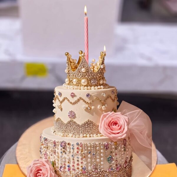 Pearl And Jewel Two Tier Crown Cake in Lahore — delivered in Gulberg, Lahore