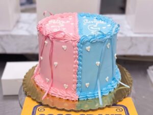 Pink and Blue Gender Reveal Cake in Lahore