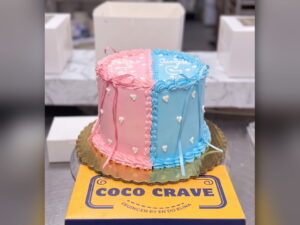 Pink and Blue Gender Reveal Cake in Lahore