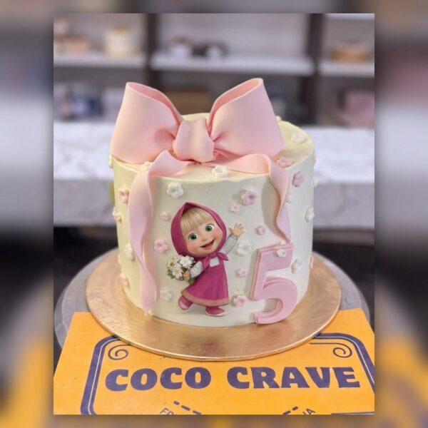 Pink Bow Doll Fifth Birthday Cake in Lahore — delivered in Lahore