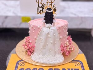 Pink Bride Figurine Floral Cake in Lahore