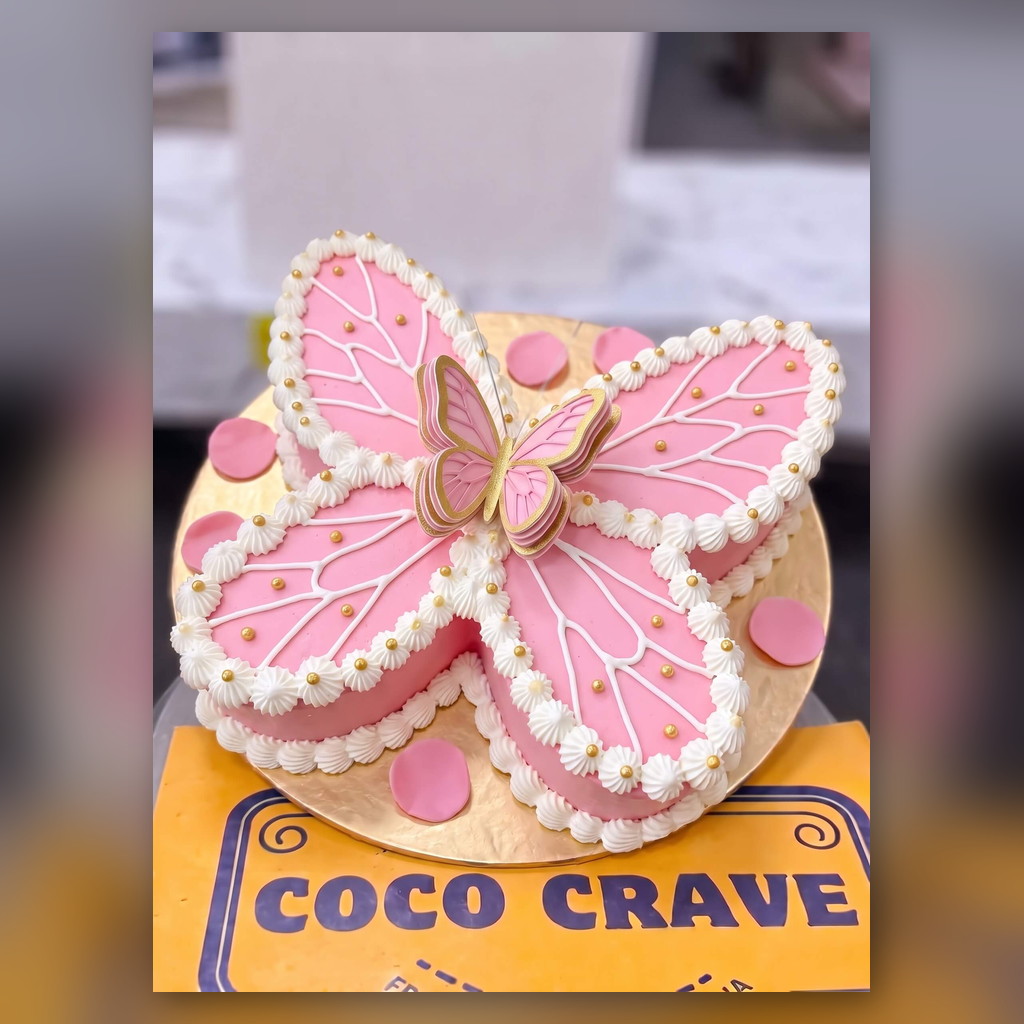 Pink Butterfly Cake with Pearls in Lahore Pink Butterfly Cake with Pearls in Lahore — CocoCrave.pk Lahore