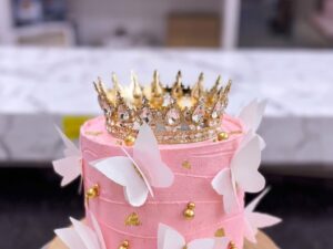 Pink Butterfly Crown Cake in Lahore