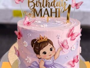 Pink Butterfly Princess Cake in Lahore
