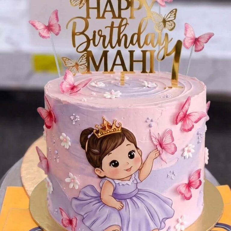 Pink Butterfly Princess Cake in Lahore