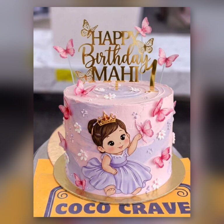 Pink Butterfly Princess Cake in Lahore
