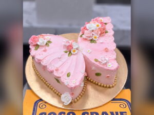 Pink Butterfly Shaped Floral Cake in Lahore — CocoCrave.pk Lahore