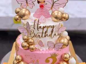 Pink Fairy Cake with Butterfly Wings in Lahore