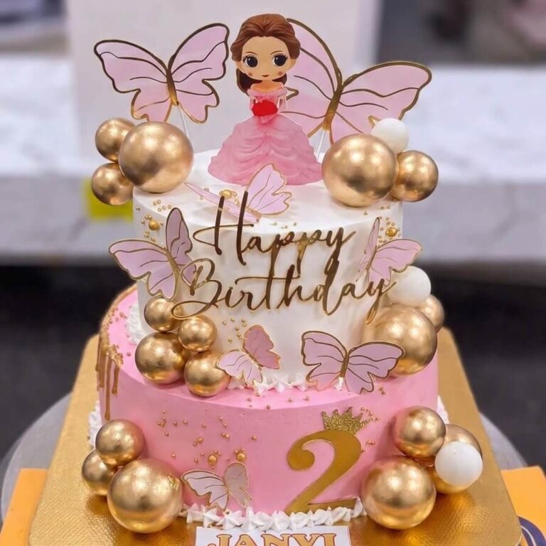 Pink Fairy Cake with Butterfly Wings in Lahore
