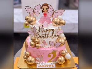 Pink Fairy Cake with Butterfly Wings in Lahore
