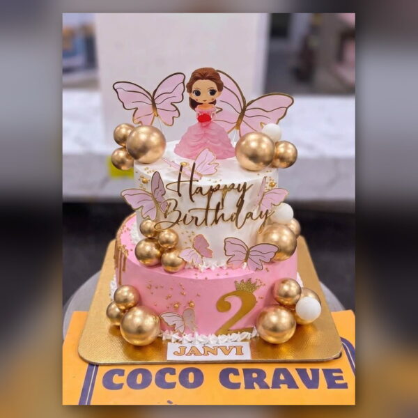 Pink Fairy Cake with Butterfly Wings in Lahore — delivered in Lake City, Lahore