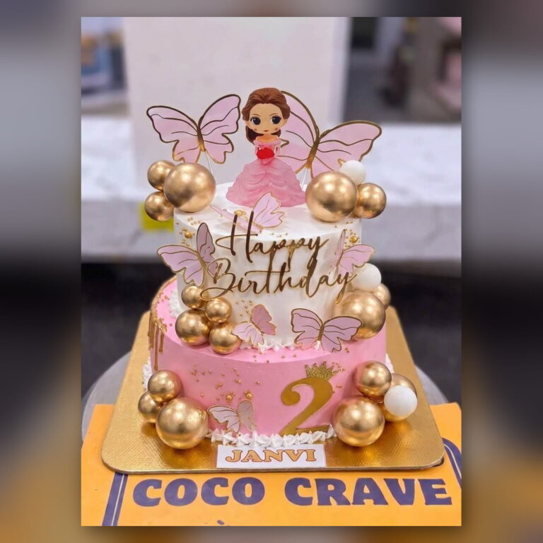 Pink Fairy Cake with Butterfly Wings in Lahore