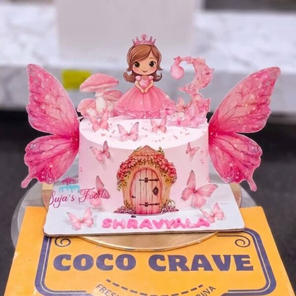 Pink Fairy Door Cake with Wings in Lahore — delivered in Lahore