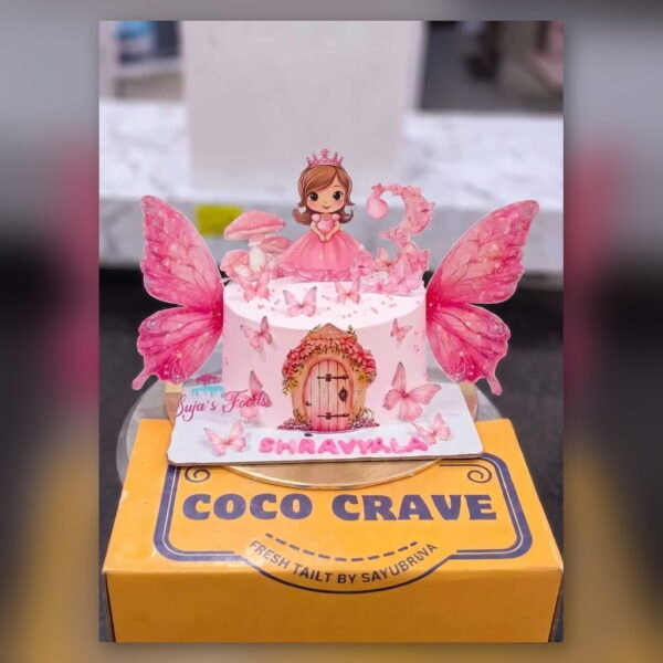 Pink Fairy Door Cake with Wings in Lahore — delivered in Lahore Birthday, Lahore