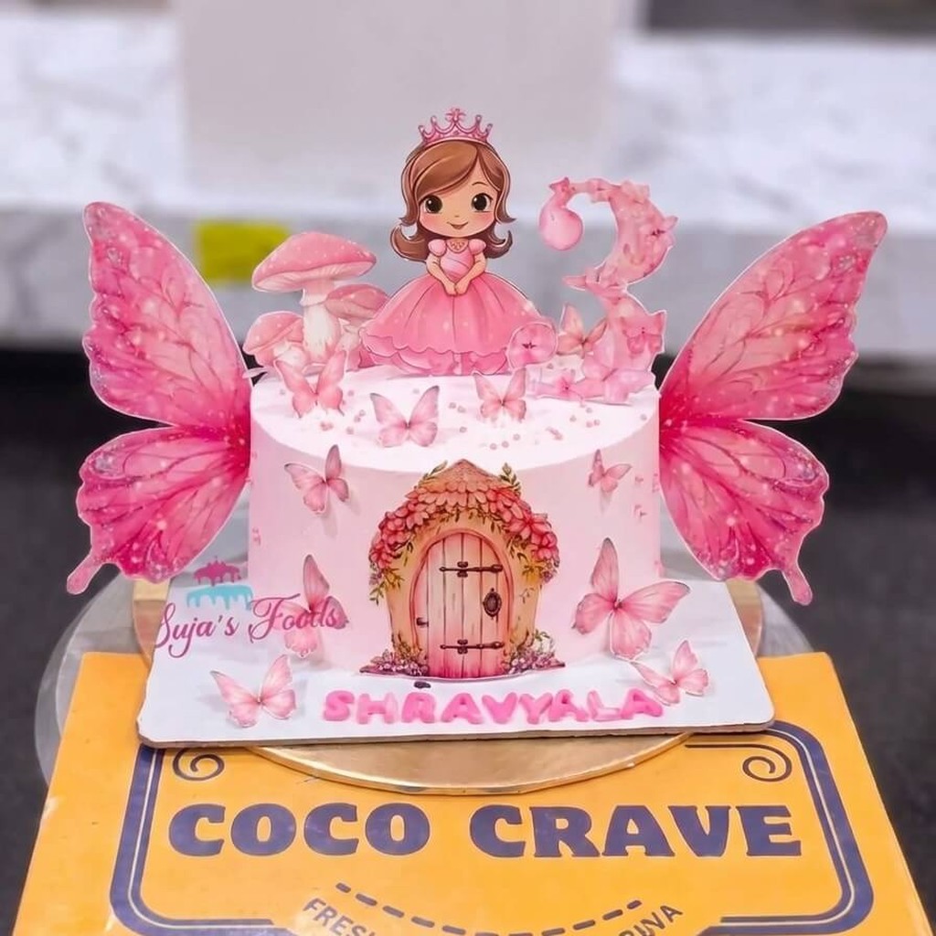 Pink Fairy Door Cake with Wings in Lahore Pink Fairy Door Cake with Wings by CocoCrave.pk in Lahore