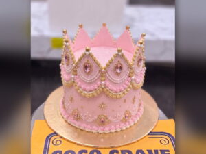 Pink Fondant Crown Cake in Lahore — CocoCrave.pk Lahore