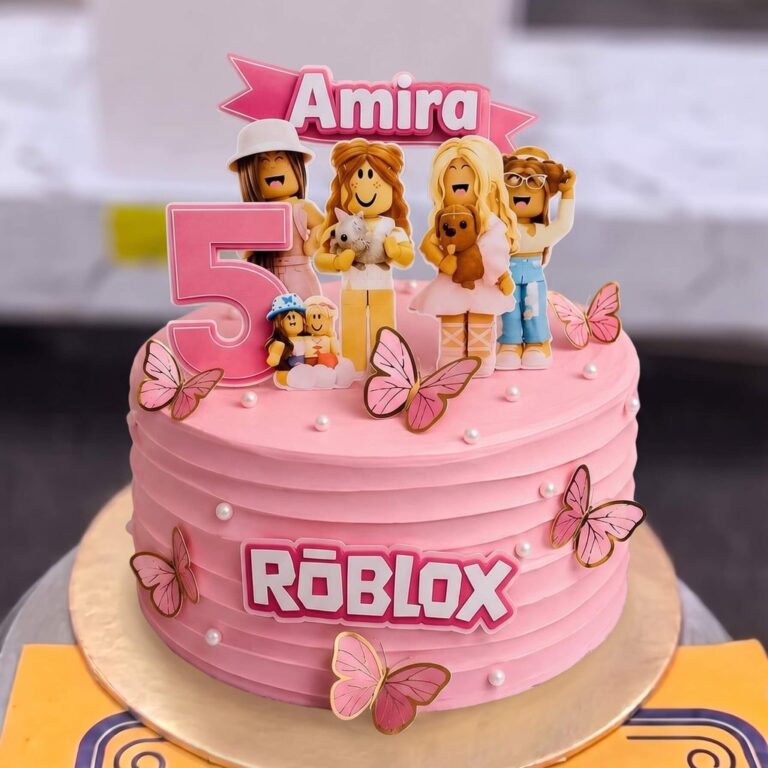 Pink Girl Roblox Birthday Cake in Lahore