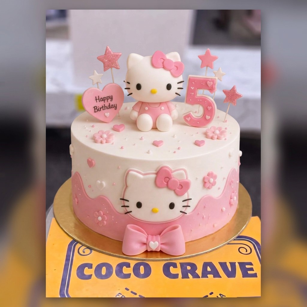 Pink Hello Kitty Fifth Birthday Cake in Lahore Pink Hello Kitty Fifth Birthday Cake in Lahore — CocoCrave Lahore