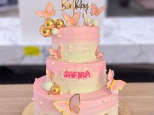 Pink Ombre Butterfly Cake in Lahore