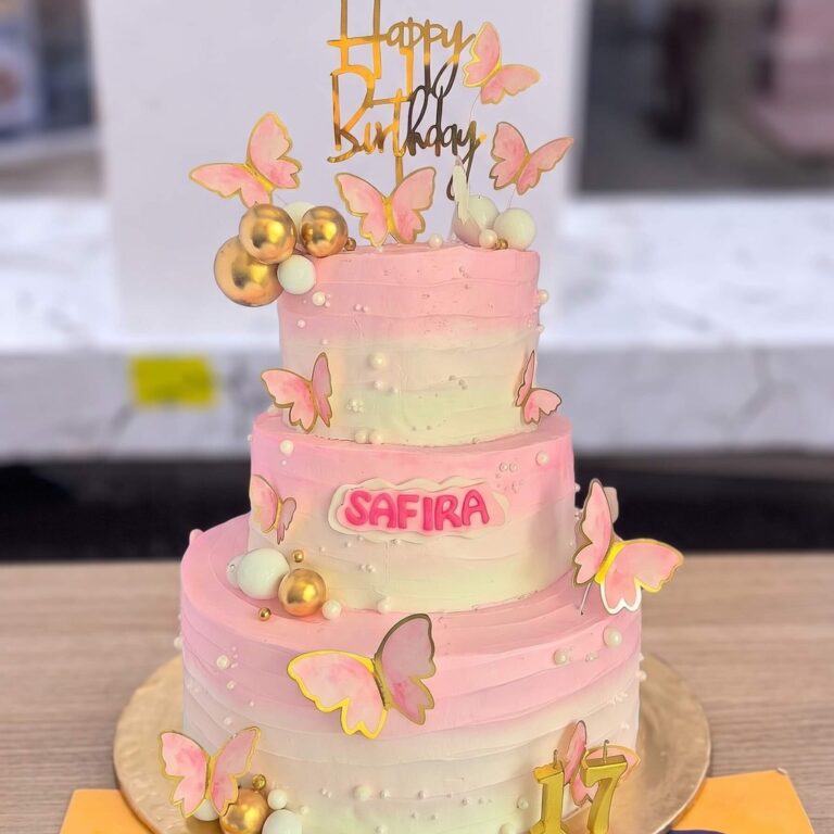 Pink Ombre Butterfly Cake in Lahore