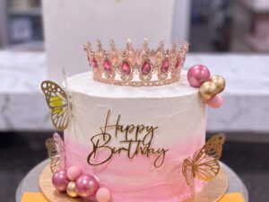 Pink Ombre Butterfly Crown Cake in Lahore