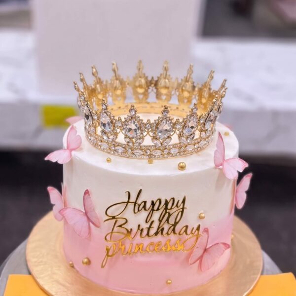 Pink Ombre Princess Crown Cake in Lahore — delivered in Lake City, Lahore
