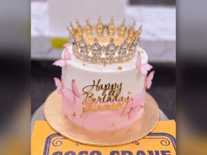 Pink Ombre Princess Crown Cake in Lahore