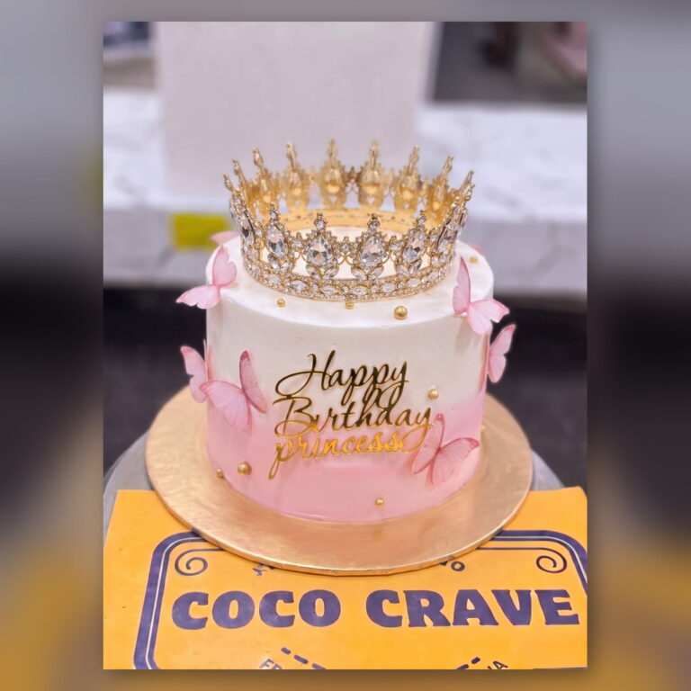 Pink Ombre Princess Crown Cake in Lahore