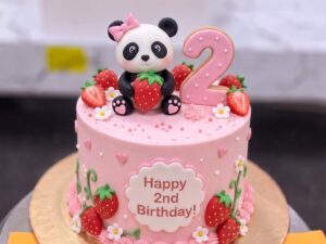 Pink Panda 2nd Birthday Cake in Lahore