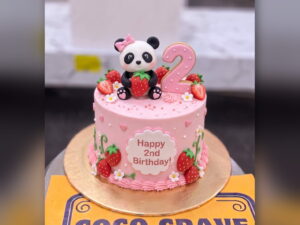 Pink Panda 2nd Birthday Cake in Lahore