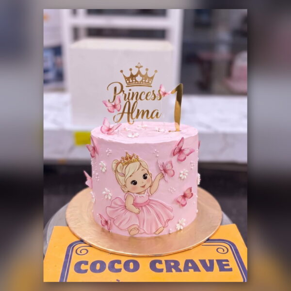 Pink Princess First Birthday Cake in Lahore — delivered in Lahore Birthday, Lahore