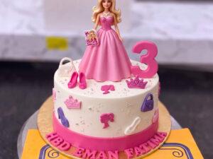 Pink Princess Third Birthday Cake in Lahore