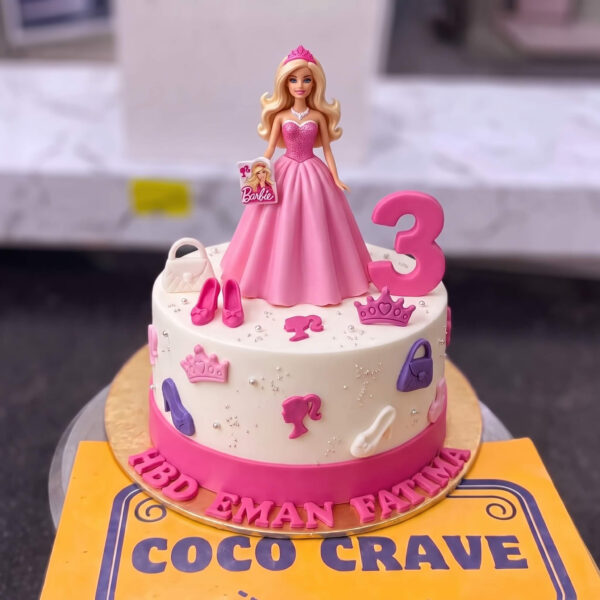 Pink Princess Third Birthday Cake in Lahore — delivered in Lahore