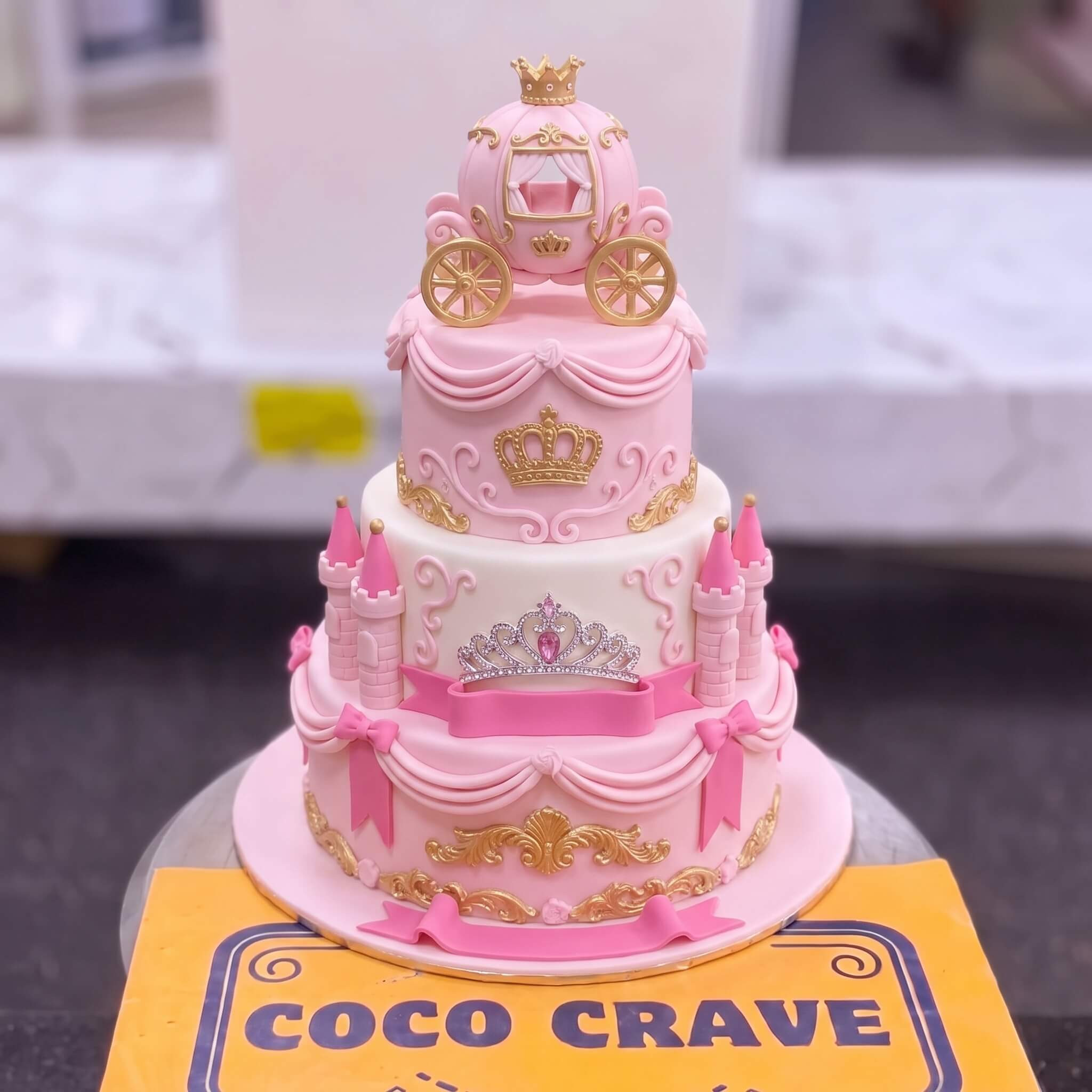 Pink Princess Three Tier Birthday Cake in Lahore Pink Princess Three Tier Birthday Cake in Lahore — CocoCrave Lahore