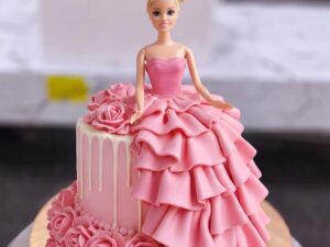 Pink Rose Gown Doll Cake in Lahore