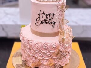 Pink Rosette Crown Cake in Lahore