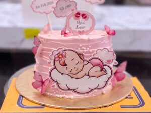 Pink Sleeping Baby Cake in Lahore