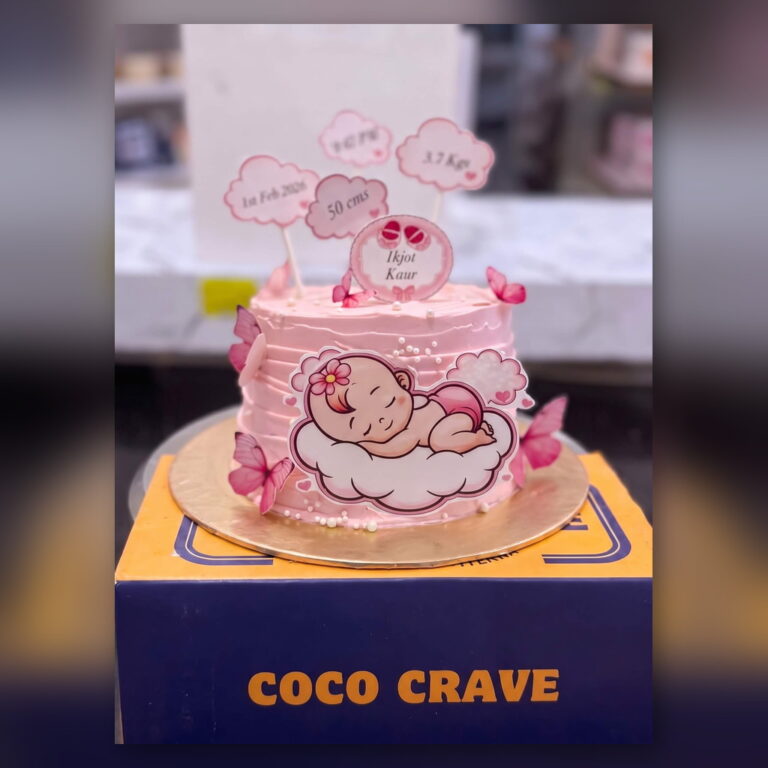 Pink Sleeping Baby Cake in Lahore
