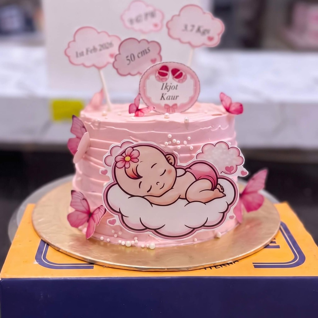 Pink Sleeping Baby Cake in Lahore Pink Sleeping Baby Cake by CocoCrave.pk in Lahore