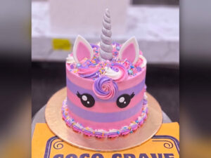 Pink Unicorn Face Birthday Cake in Lahore