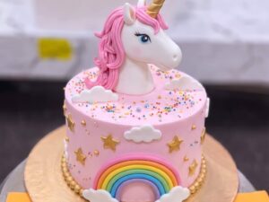 Pink Unicorn Rainbow Birthday Cake in Lahore